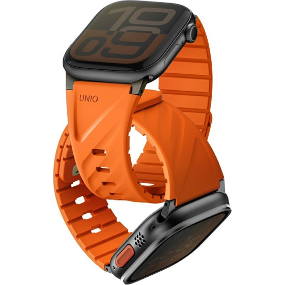 UNIQ Strap Fluo For Apple Watch 49/46/45/44/42/41/40mm Magnetic Orange - (UNIQ-49-40MM-FLUOVORG)