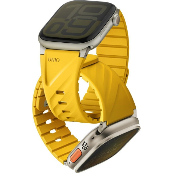 UNIQ Strap Fluo For Apple Watch 49/46/45/44/42/41/40mm Magnetic Yellow - (UNIQ-49-40MM-FLUOGYEL)