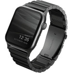 UNIQ Strova Strap Apple Watch 42/44/45mm Series 4/5/6/7/Se Stainless Steel Midnight Black - (UNIQ-44MM-STRVBLK)