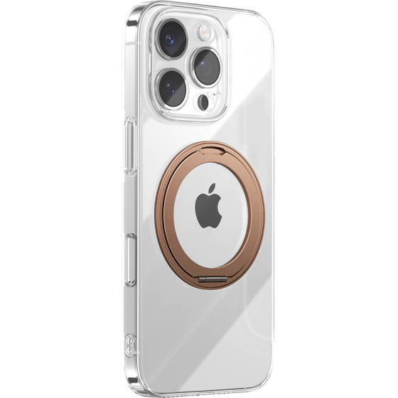 Joyroom JR-16JL6 Iphone 16 Pro Ultra-Thin Magsafe Compatible Case With 360� Ring Stand - Gold - (JR-16JL6-gold)