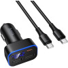 Hoco Car Charger With Lcd 2xUsb A + 1xUsb C Pd QC3.0 42W Z63A black
