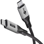 Goobay USB-C Cable, USB4 Version 2.0, 1 m, black;Grey 1 m - (74775)