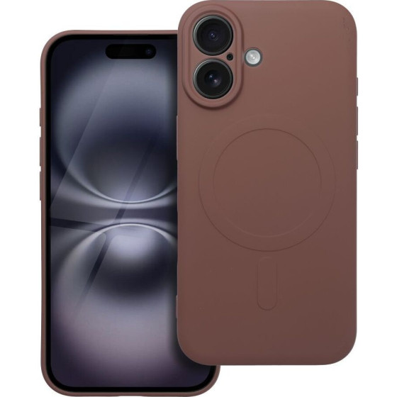 Silicone Mag Cover Case Compatible With Magsafe For Iphone 17 Air Brown OEM