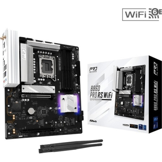 Asrock B860 Pro Rs Wifi Motherboard Atx �� Intel 1851 Socket - (90-MXBRK0-A0UAYZ)