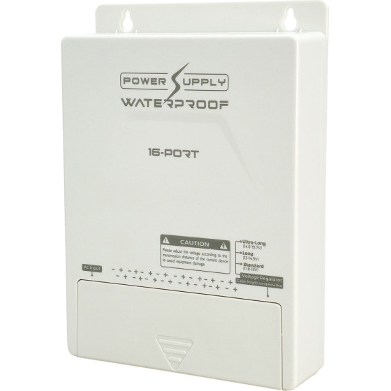 Folksafe ����������� ���������� Cctv 16 ������, 12V/8A, ��������� IP65 - (FS-DC121608W)