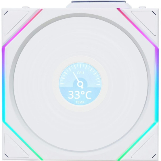 Lian Li Uni Fan TL-Lcd Wireless 140 White (1pc) Case Fan - No Controller Included - (G99.14TLLCD1W1W.00)