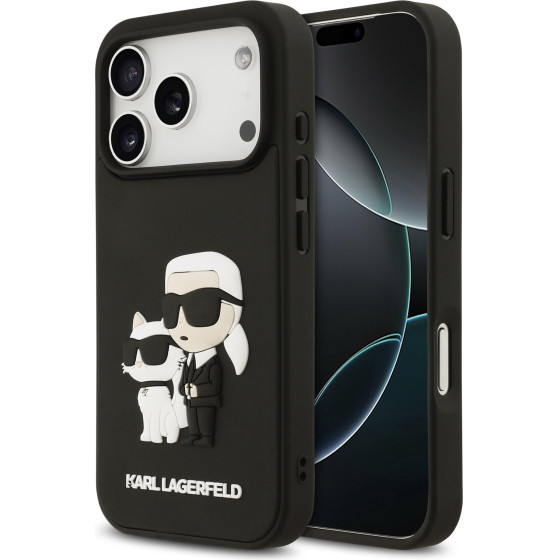 Karl Lagerfeld 3D Rubber Karl And Choupette Case For Iphone 17 Pro Black - (KLHCP17L3DRKCNK)
