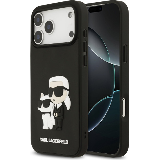 Karl Lagerfeld 3D Rubber Karl And Choupette Case For Iphone 17 Pro Max Black - (KLHCP17X3DRKCNK)