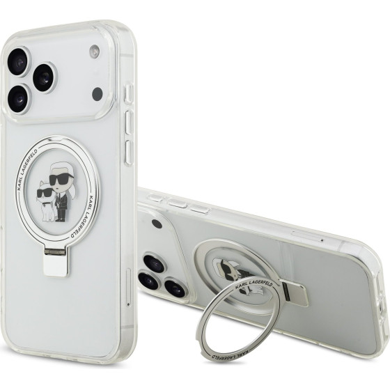 Karl Lagerfeld Ringstand Karl And Choupette Magsafe Case For Iphone 17 Pro Max White - (KLHMP17XHMRSKCH)