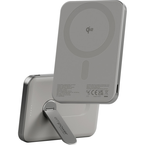 Empower By PanzerGlass(R) Empower Bank w. Spin Stand | 5000mAh | Titanium - (PG-EM34876)