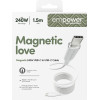 Empower By PanzerGlass(R) Magnetic 240W USB-C To USB-C Cable | Usb 2.0 | 1.5M | Silver White - (PG-EM84572)