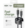 Empower By PanzerGlass(R) Racing 240W USB-C To USB-C Cable | Usb 2.0 | 1.2M | Space Black - (PG-EM64861)