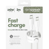Empower By PanzerGlass(R) Racing 240W USB-C To USB-C Cable | Usb 2.0 | 2M | Silver White - (PG-EM86681)