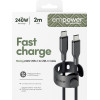 Empower By PanzerGlass(R) Racing 240W USB-C To USB-C Cable | Usb 2.0 | 2M | Space Black - (PG-EM32448)