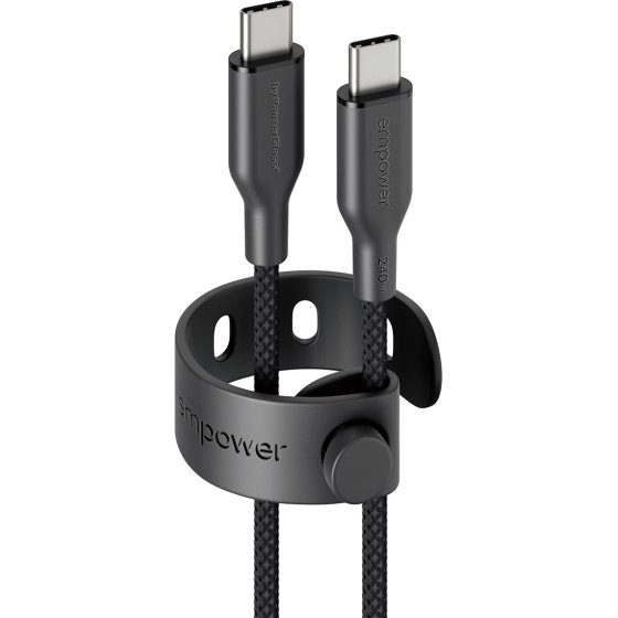 Empower By PanzerGlass(R) Racing 240W USB-C To USB-C Cable | Usb 2.0 | 2M | Space Black - (PG-EM32448)
