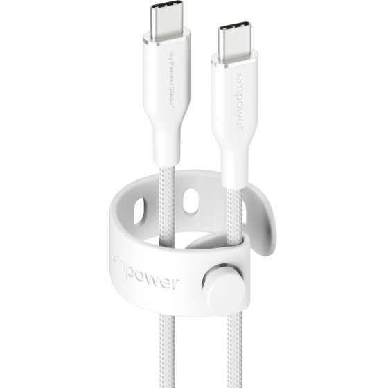 Empower By PanzerGlass(R) Racing 60W USB-C To USB-C Cable | Usb 2.0 | 1.2M | Silver White - (PG-EM52178)