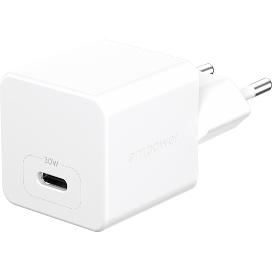 Empower By PanzerGlass(R) Turbo 30W Charger Single USB-C | Eu Plug | Silver White - (PG-EM52411)