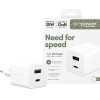 Empower By PanzerGlass(R) Turbo 35W Charger incl. USB-C + USB-A | Eu Plug | Silver White - (PG-EM94326)