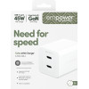Empower By PanzerGlass(R) Turbo 45W Charger incl. 2 x USB-C | Eu Plug | Silver White - (PG-EM58685)
