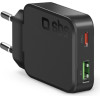 SBS Travel Charger 2 Ports Pd 45W Gan Slim Black - (TETRGANUSBTC45)