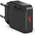SBS Travel Charger Pd 20W Gan Slim Black - (TETRGAN1C20SLI)