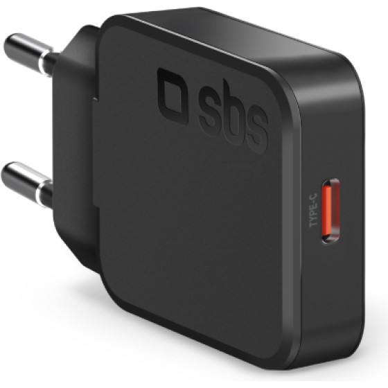SBS Travel Charger Pd 20W Gan Slim Black - (TETRGAN1C20SLI)