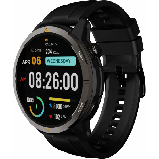 AGM Legion Smartwatch Outdoor �� Amoled 1.43?, 5ATm & GPS, MIL-STD-810H - (Legion Black)