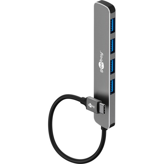 Goobay Slim 4-Port Usb Hub, USB-C To USB-A, 5 Gbit/s - (79157)