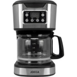 Jocca Digital Drip Coffee Machine 1.5L With Glass Jug And Timer SILVER/Black - (J-2497)