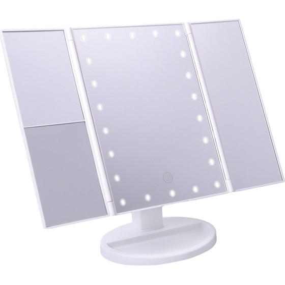 Jocca Foldable Makeup Mirror With Led Light And 1X/2X/3X Magnification White - (J-2722)