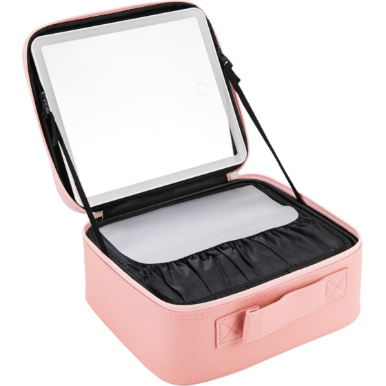 Jocca Makeup Briefcase With Rechargeable Led Mirror Pink - (J-2723)