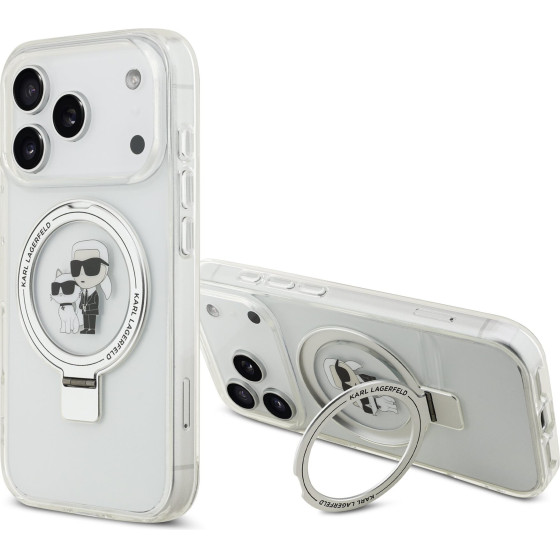 Karl Lagerfeld Ringstand Karl And Choupette Magsafe Case For Iphone 17 Pro White - (KLHMP17LHMRSKCH)