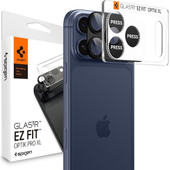 Spigen Optik Pro Xl GLAS.Tr ''Ez FIT'' Camera Protector Iphone 17 Pro Black - (AGL10644)