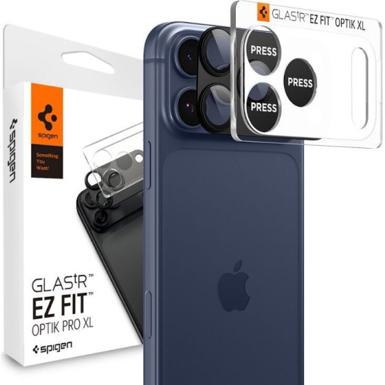 Spigen Optik Pro Xl GLAS.Tr ''Ez FIT'' Camera Protector Iphone 17 Pro Max Black - (AGL10649)