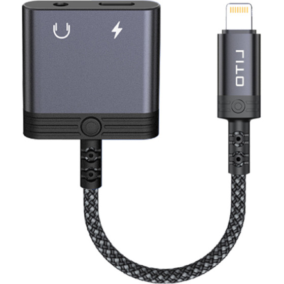 Lito - Audio Adapter - Lightning To Jack 3.5mm, Type-C, Support Calls, Fast Charging, Volume Control, 60W - Black - (LA04L)