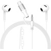 Lito - Wired Earphones - Jack 3.5mm, Type-C, Stereo, Half In-ear, With Hd Microphone, 1.2m - White - (LF03)