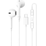Lito - Wired Earphones - Type-C, Stereo, Half In-ear, With Hd Microphone, 1.2m - White - (LF01T)