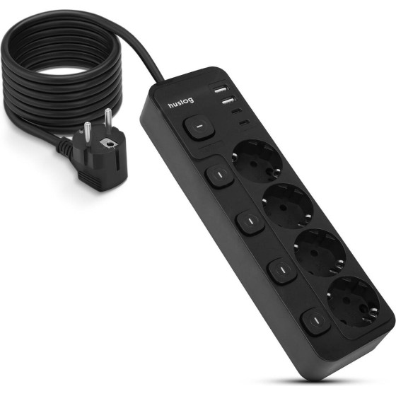 Huslog Power Strip With 5 switches
