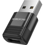 Borofone - Adapter - USB2.0 Male To Type-C Female, Data Transmission, Otg Function, Fast Charge Up To 3A - Black - (BV18)