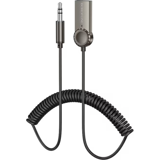 Borofone - Cable Audio Receiver Peaceful - Bluetooth V5.0 Adapter, Jack 3.5mm - Metal Gray - (BC56)