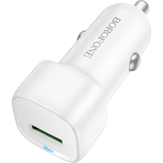 Borofone - Car Charger Cloud (BZ34) - USB, Single Port, 18W (QC/FCP/AFC), ABS, For 12-24V - White