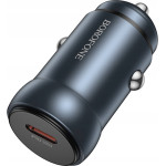 Borofone - Car Charger Fresh (BZ32) - Type-C, Fast Charge, Single Port, 30W (PD/QC/FCP/AFC), For 12-24V - Metal Gray
