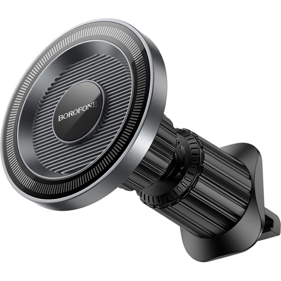 Borofone - Car Holder Profit - Magnetic, For Air Vent, 360� Adjust, 4.5-7 Inch Phones - Black / Gray - (BH122)