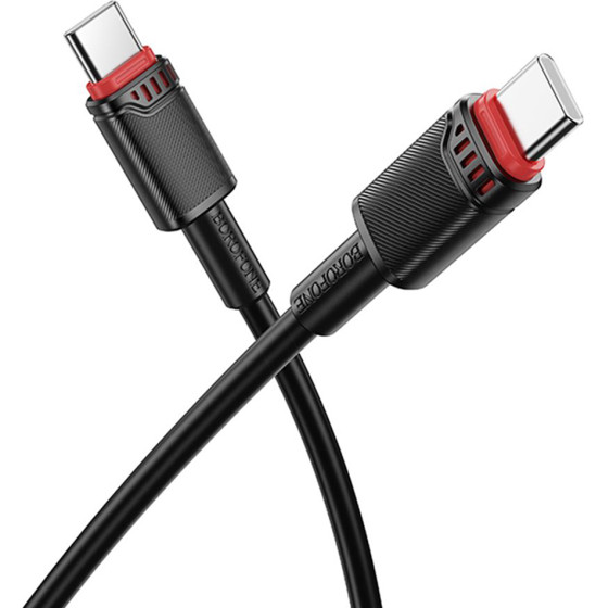 Borofone - Data Cable Beneficio Series (BX110) - Premium Line, Type-C To Type-C, High-quality, Fast Charging, 60W, 1m - Black