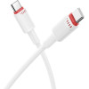 Borofone - Data Cable Beneficio Series (BX110) - Premium Line, Type-C To Type-C, High-quality, Fast Charging, 60W, 1m - White