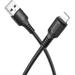 Borofone - Data Cable Certain Series (BX116) - Usb To Lightning, Nylon Braided, 2.4A, 1m - Black
