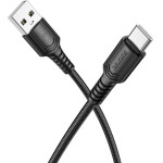Borofone - Data Cable Certain Series (BX116) - Usb To Type-C, Nylon Braided, Fast Charging, 3A, 1m - Black