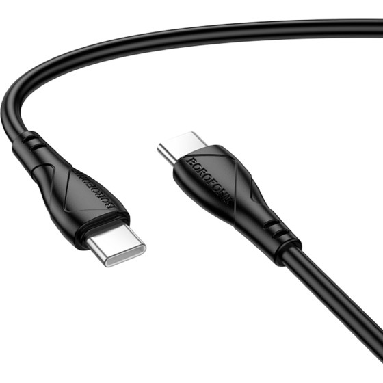 Borofone - Data Cable Energy Series (BX121) - Type-C To Type-C, PVC, 3A, Pd 60W, 1m - Black