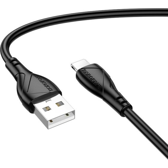 Borofone - Data Cable Energy Series (BX121) - Usb To Lightning, PVC, 2.4A, 1m - Black