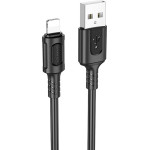 Borofone - Data Cable Feliz Series (BX111) - Usb To Lightning, PVC, Universal, 60W, 2.4A, 1m - Black